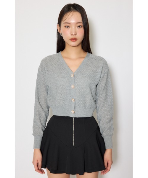 rienda（リエンダ）の「柄編みシアーカーディガン　春服（カーディガン/ボレロ・レディース・パープル/ホワイト/グレー・FREE）」の15枚目の写真