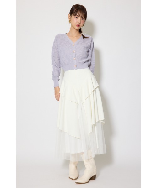 rienda（リエンダ）の「柄編みシアーカーディガン　春服（カーディガン/ボレロ・レディース・パープル/ホワイト/グレー・FREE）」の19枚目の写真
