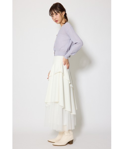 rienda（リエンダ）の「柄編みシアーカーディガン　春服（カーディガン/ボレロ・レディース・パープル/ホワイト/グレー・FREE）」の20枚目の写真