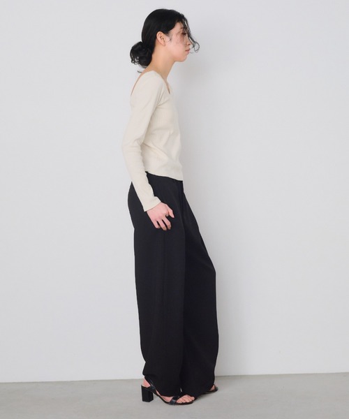 Shelly island(シェリーアイランド)の「カップ付きバックオープンロンT(Tシャツ/カットソー・レディース・ホワイト/ピンク/ブラック/チャコールグレー・FREE)」の9枚目の写真