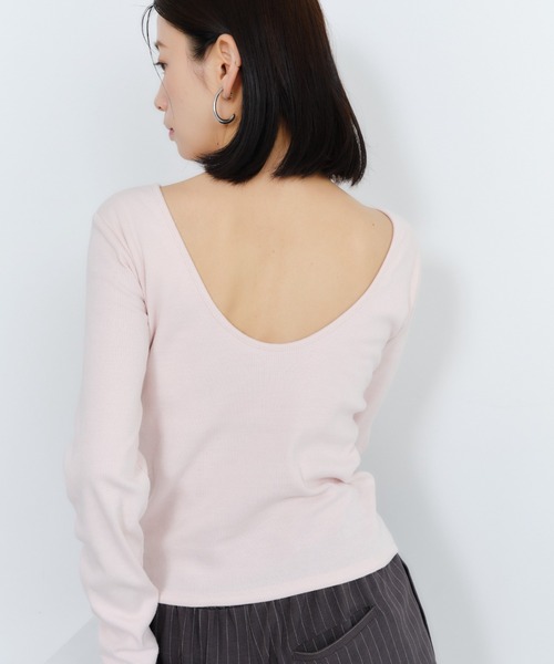 Shelly island(シェリーアイランド)の「カップ付きバックオープンロンT(Tシャツ/カットソー・レディース・ホワイト/ピンク/ブラック/チャコールグレー・FREE)」の21枚目の写真
