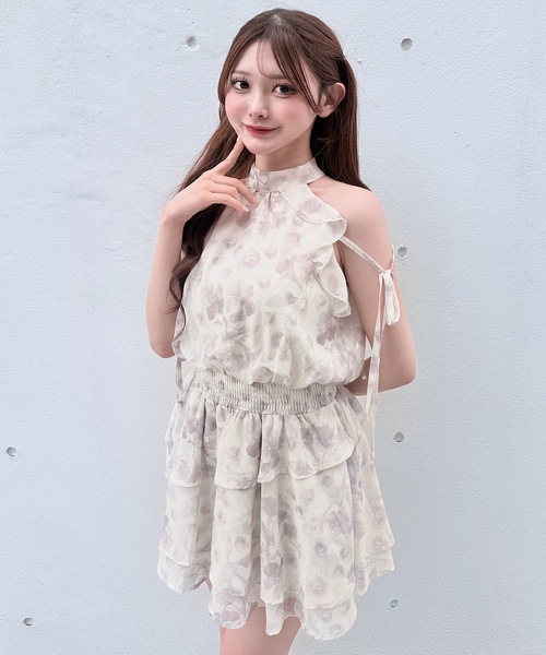 NOMAE(ノーマエ)の「アメスリフリルミニワンピース(ワンピース・レディース・ブルー系その他/ピンク系その他/ホワイト/ブラック/ピンク・FREE)」の5枚目の写真