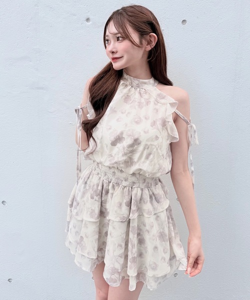 NOMAE(ノーマエ)の「アメスリフリルミニワンピース(ワンピース・レディース・ブルー系その他/ピンク系その他/ホワイト/ブラック/ピンク・FREE)」の6枚目の写真