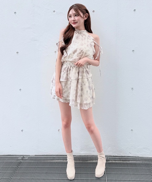 NOMAE(ノーマエ)の「アメスリフリルミニワンピース(ワンピース・レディース・ブルー系その他/ピンク系その他/ホワイト/ブラック/ピンク・FREE)」の9枚目の写真