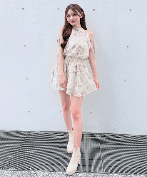 NOMAE(ノーマエ)の「アメスリフリルミニワンピース(ワンピース・レディース・ブルー系その他/ピンク系その他/ホワイト/ブラック/ピンク・FREE)」の10枚目の写真