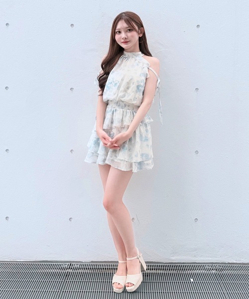 NOMAE(ノーマエ)の「アメスリフリルミニワンピース(ワンピース・レディース・ブルー系その他/ピンク系その他/ホワイト/ブラック/ピンク・FREE)」の14枚目の写真