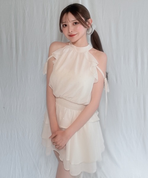 NOMAE(ノーマエ)の「アメスリフリルミニワンピース(ワンピース・レディース・ブルー系その他/ピンク系その他/ホワイト/ブラック/ピンク・FREE)」の22枚目の写真