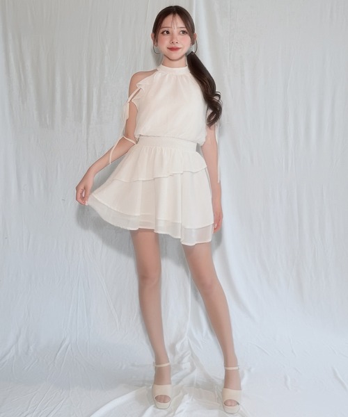 NOMAE(ノーマエ)の「アメスリフリルミニワンピース(ワンピース・レディース・ブルー系その他/ピンク系その他/ホワイト/ブラック/ピンク・FREE)」の21枚目の写真