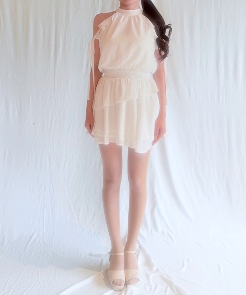 NOMAE(ノーマエ)の「アメスリフリルミニワンピース(ワンピース・レディース・ブルー系その他/ピンク系その他/ホワイト/ブラック/ピンク・FREE)」の17枚目の写真