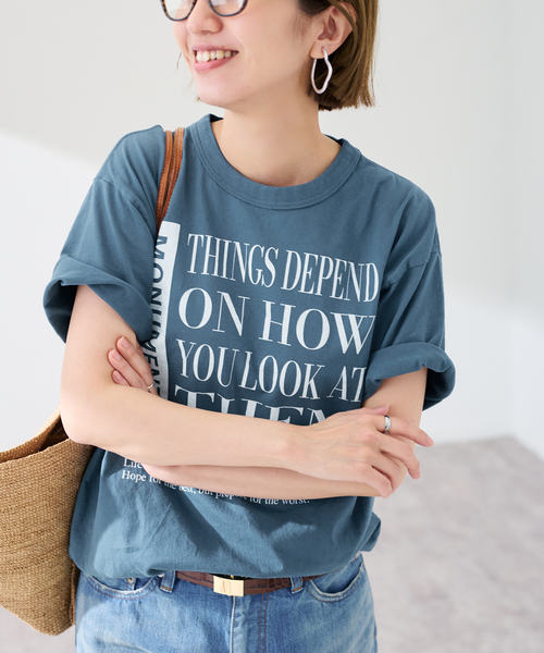 FRAMeWORK（フレームワーク）の「≪WEB限定 / 追加≫PRINT TEE（Tシャツ/カットソー・レディース・カーキ/ネイビー/チャコールグレー・FREE）」の3枚目の写真