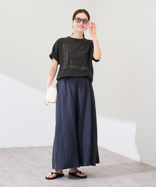 FRAMeWORK（フレームワーク）の「≪WEB限定 / 追加≫PRINT TEE（Tシャツ/カットソー・レディース・カーキ/ネイビー/チャコールグレー・FREE）」の17枚目の写真