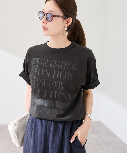 FRAMeWORK（フレームワーク）の「≪WEB限定 / 追加≫PRINT TEE（Tシャツ/カットソー・レディース・カーキ/ネイビー/チャコールグレー・FREE）」の15枚目の写真