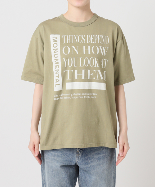 FRAMeWORK（フレームワーク）の「≪WEB限定 / 追加≫PRINT TEE（Tシャツ/カットソー・レディース・カーキ/ネイビー/チャコールグレー・FREE）」の6枚目の写真