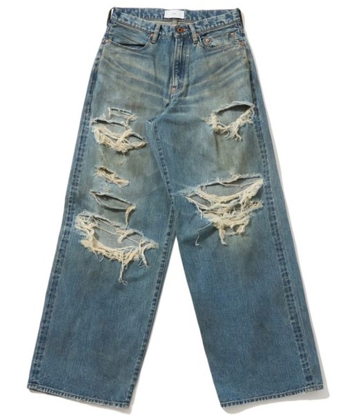 SUGARHILL(シュガーヒル)の「DESTRESSED MODERN DENIM WIDE CUT(デニムパンツ・メンズ・インディゴブルー・32/30)」の1枚目の写真