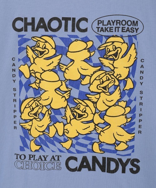 Candy Stripper(キャンディストリッパー)の「CHAOTIC CANDYS BIG Tシャツ(Tシャツ/カットソー・レディース・ブラック/ブルー/オフホワイト・FREE)」の12枚目の写真