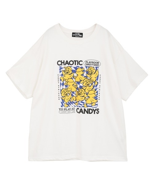 Candy Stripper(キャンディストリッパー)の「CHAOTIC CANDYS BIG Tシャツ(Tシャツ/カットソー・レディース・ブラック/ブルー/オフホワイト・FREE)」の7枚目の写真