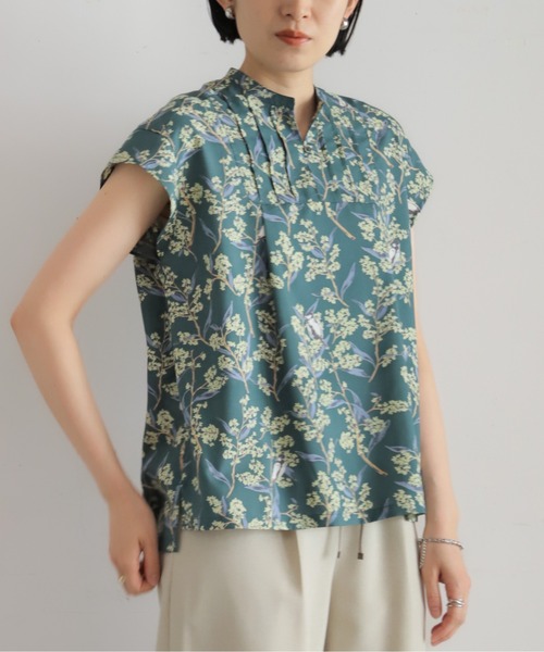 NOMBRE IMPAIR(ノンブルアンペール)の「キンモクセイPT スキッパーフレンチブラウス(シャツ/ブラウス・レディース・ネイビー/グリーン・FREE)」の2枚目の写真