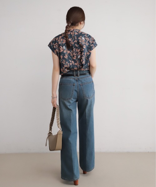 NOMBRE IMPAIR(ノンブルアンペール)の「キンモクセイPT スキッパーフレンチブラウス(シャツ/ブラウス・レディース・ネイビー/グリーン・FREE)」の10枚目の写真