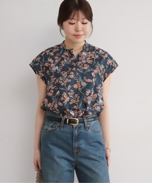 NOMBRE IMPAIR(ノンブルアンペール)の「キンモクセイPT スキッパーフレンチブラウス(シャツ/ブラウス・レディース・ネイビー/グリーン・FREE)」の12枚目の写真