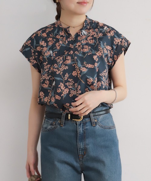 NOMBRE IMPAIR(ノンブルアンペール)の「キンモクセイPT スキッパーフレンチブラウス(シャツ/ブラウス・レディース・ネイビー/グリーン・FREE)」の11枚目の写真