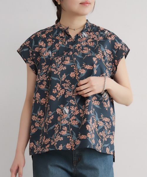 NOMBRE IMPAIR(ノンブルアンペール)の「キンモクセイPT スキッパーフレンチブラウス(シャツ/ブラウス・レディース・ネイビー/グリーン・FREE)」の8枚目の写真