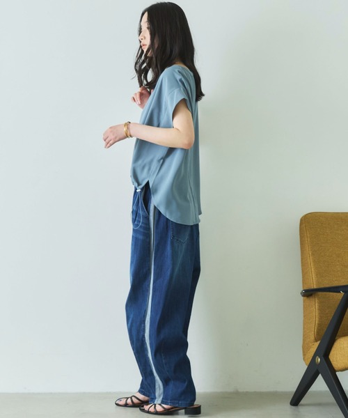 Doux archives（ドゥアルシーヴ）の「【マイナス３℃デニム】サイドラインバレルパンツ（デニムパンツ・レディース・オフホワイト/ブルー/サックスブルー・FREE）」の11枚目の写真