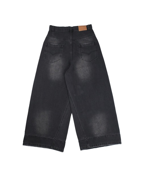 Mr.creape(ミスタークリエイプ)の「【MC25】【Mr.creape/ミスター・クリエイプ】Washed Wide-Leg Baggy Denim(デニムパンツ・メンズ・ブラック/ブルー・LARGE/MEDIUM/SMALL)」の3枚目の写真