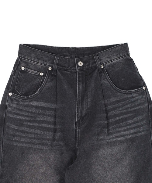 Mr.creape(ミスタークリエイプ)の「【MC25】【Mr.creape/ミスター・クリエイプ】Washed Wide-Leg Baggy Denim(デニムパンツ・メンズ・ブラック/ブルー・LARGE/MEDIUM/SMALL)」の5枚目の写真