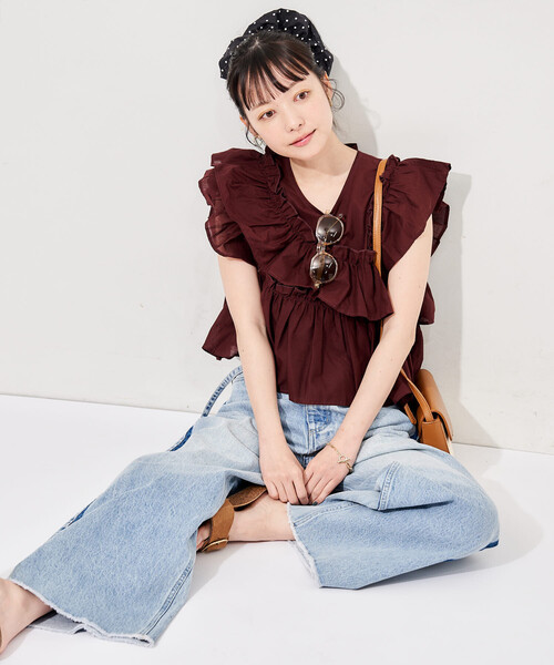FREAK'S STORE(フリークスストア)の「インド フリルブラウス(シャツ/ブラウス・レディース・ネイビー/ブラウン/オフホワイト/ブラック・フリ-)」の16枚目の写真