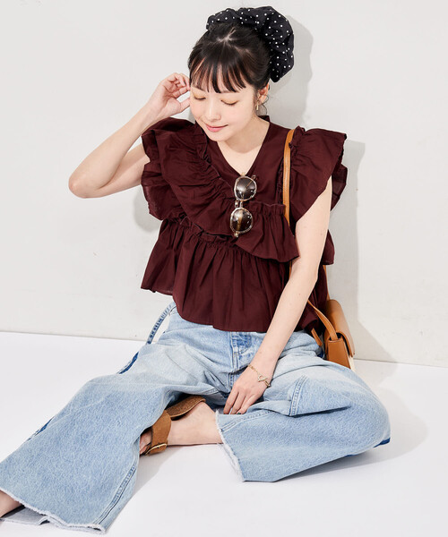 FREAK'S STORE(フリークスストア)の「インド フリルブラウス(シャツ/ブラウス・レディース・ネイビー/ブラウン/オフホワイト/ブラック・フリ-)」の17枚目の写真