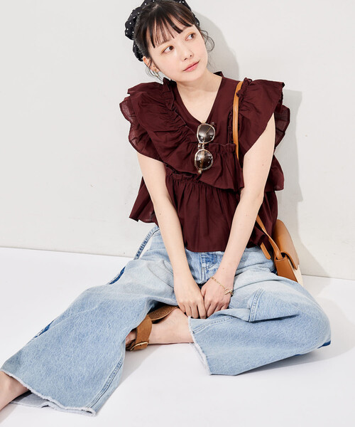 FREAK'S STORE(フリークスストア)の「インド フリルブラウス(シャツ/ブラウス・レディース・ネイビー/ブラウン/オフホワイト/ブラック・フリ-)」の18枚目の写真