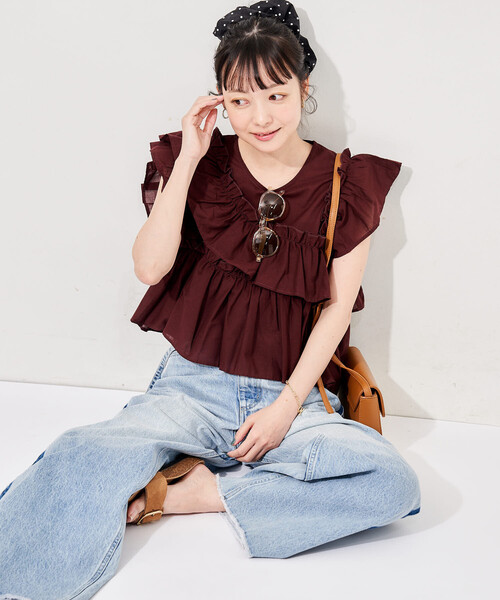 FREAK'S STORE(フリークスストア)の「インド フリルブラウス(シャツ/ブラウス・レディース・ネイビー/ブラウン/オフホワイト/ブラック・フリ-)」の19枚目の写真