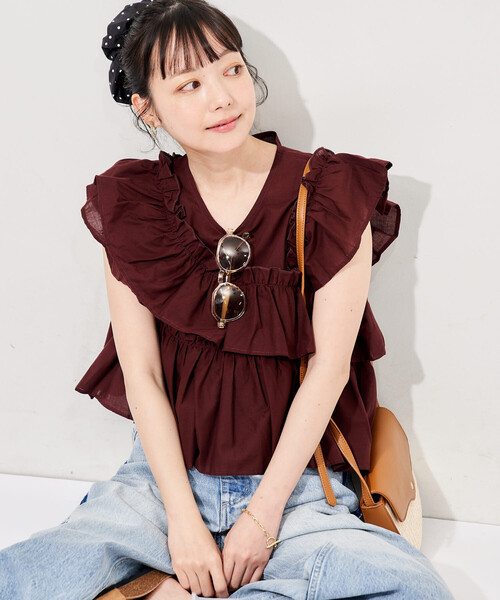 FREAK'S STORE(フリークスストア)の「インド フリルブラウス(シャツ/ブラウス・レディース・ネイビー/ブラウン/オフホワイト/ブラック・フリ-)」の22枚目の写真