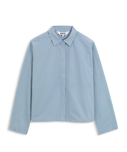 AIGLE(エーグル)の「吸水速乾 UVカット背面ヨーク ボーイフレンドシャツ(シャツ/ブラウス・レディース・ライトブルー/サンドベージュ/ホワイト・XS/S/M/L)」の11枚目の写真
