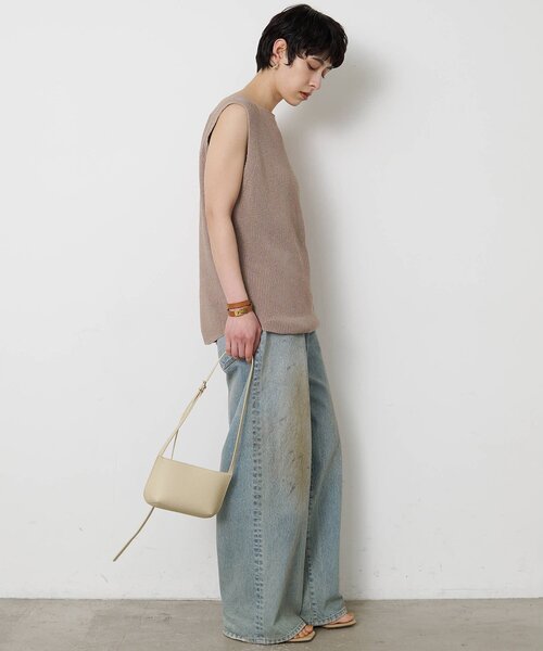 Whim Gazette（ウィムガゼット）の「ペーパーノースリーブニット（ニット/セーター・レディース・モカ/ベージュ/ブラック・FREE）」の10枚目の写真