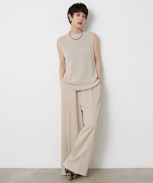 Whim Gazette（ウィムガゼット）の「ペーパーノースリーブニット（ニット/セーター・レディース・モカ/ベージュ/ブラック・FREE）」の21枚目の写真