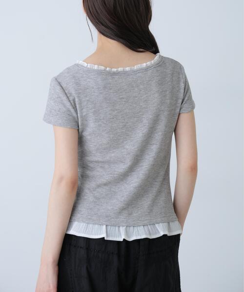FREE'S MART（フリーズマート）の「◆フェイクレイヤードフリルリボンフレンチスリーブカットソー（Tシャツ/カットソー・レディース・グレー/ライトグリーン/ネイビー/ベージュ/ベージュ系その他・FREE）」の11枚目の写真