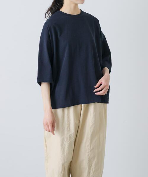 かぐれ（カグレ）の「ワイドTシャツ（Tシャツ/カットソー・レディース・イエロー系その他/オフホワイト/ネイビー・FREE）」の2枚目の写真