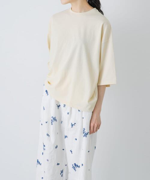 かぐれ（カグレ）の「ワイドTシャツ（Tシャツ/カットソー・レディース・イエロー系その他/オフホワイト/ネイビー・FREE）」の3枚目の写真