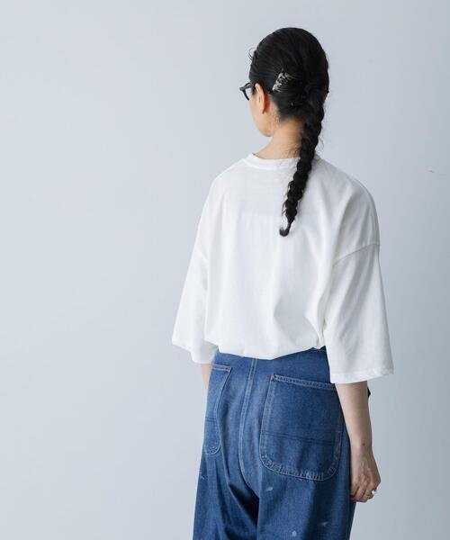 かぐれ（カグレ）の「ワイドTシャツ（Tシャツ/カットソー・レディース・イエロー系その他/オフホワイト/ネイビー・FREE）」の5枚目の写真
