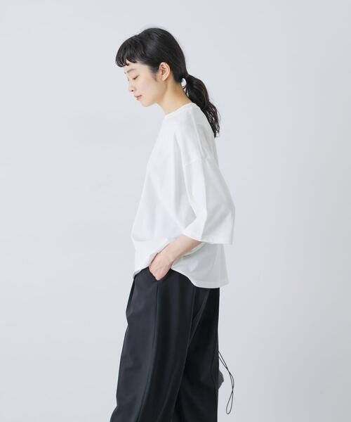 かぐれ（カグレ）の「ワイドTシャツ（Tシャツ/カットソー・レディース・イエロー系その他/オフホワイト/ネイビー・FREE）」の7枚目の写真