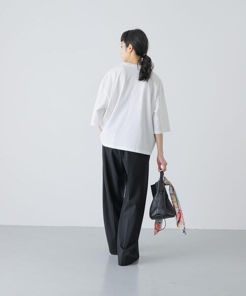 かぐれ（カグレ）の「ワイドTシャツ（Tシャツ/カットソー・レディース・イエロー系その他/オフホワイト/ネイビー・FREE）」の10枚目の写真