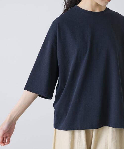 かぐれ（カグレ）の「ワイドTシャツ（Tシャツ/カットソー・レディース・イエロー系その他/オフホワイト/ネイビー・FREE）」の4枚目の写真