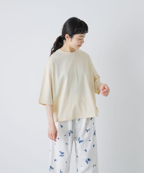 かぐれ（カグレ）の「ワイドTシャツ（Tシャツ/カットソー・レディース・イエロー系その他/オフホワイト/ネイビー・FREE）」の10枚目の写真