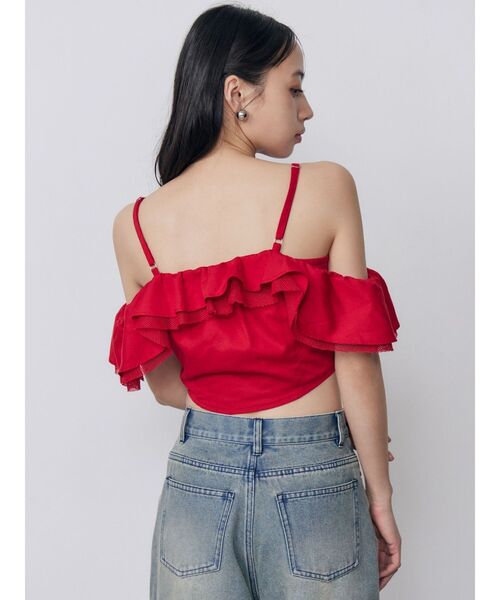 MURUA(ムルーア)の「ストラップオフショルダーブラウス 夏服(シャツ/ブラウス・レディース・ブラック/レッド/ホワイト・FREE)」の6枚目の写真
