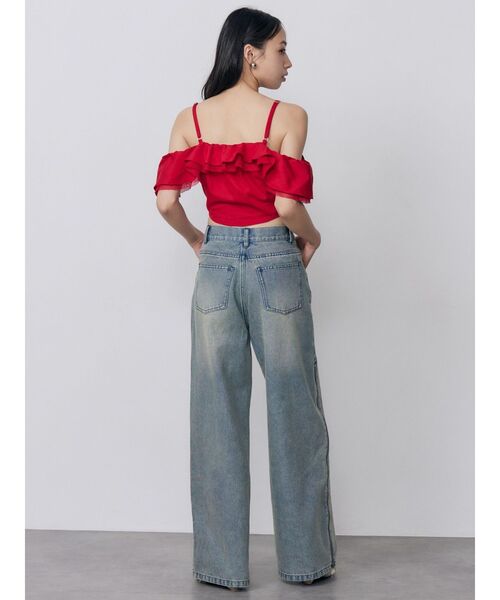 MURUA(ムルーア)の「ストラップオフショルダーブラウス 夏服(シャツ/ブラウス・レディース・ブラック/レッド/ホワイト・FREE)」の11枚目の写真