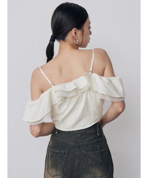 MURUA(ムルーア)の「ストラップオフショルダーブラウス 夏服(シャツ/ブラウス・レディース・ブラック/レッド/ホワイト・FREE)」の16枚目の写真