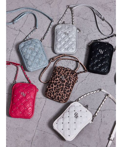 GYDA(ジェイダ)の「GG bijou quilting ミニショルダーBAG(ショルダーバッグ・レディース・ライトブルー/ブラック/オフホワイト/シルバー/その他1・FREE)」の7枚目の写真