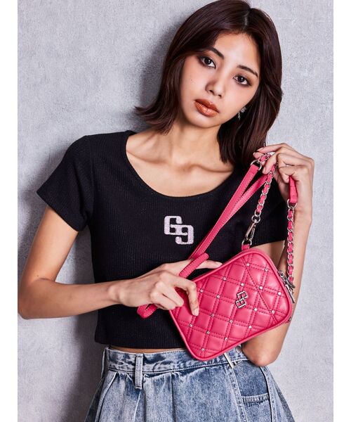 GYDA(ジェイダ)の「GG bijou quilting ミニショルダーBAG(ショルダーバッグ・レディース・ライトブルー/ブラック/オフホワイト/シルバー/その他1・FREE)」の12枚目の写真