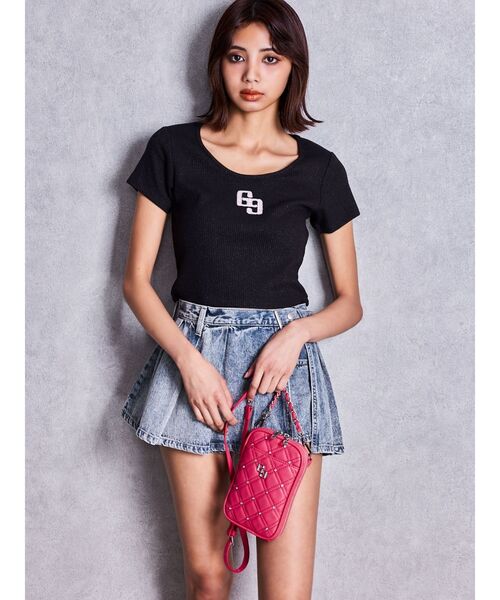 GYDA(ジェイダ)の「GG bijou quilting ミニショルダーBAG(ショルダーバッグ・レディース・ライトブルー/ブラック/オフホワイト/シルバー/その他1・FREE)」の13枚目の写真